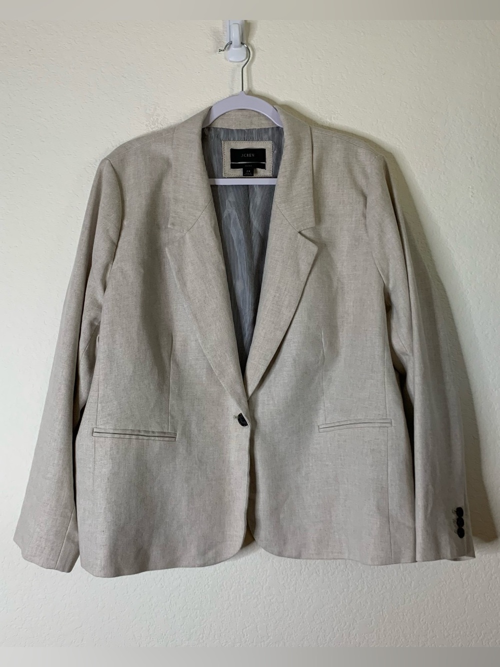 J.Crew Womens Tan Parke stretch linen blend blazer 24